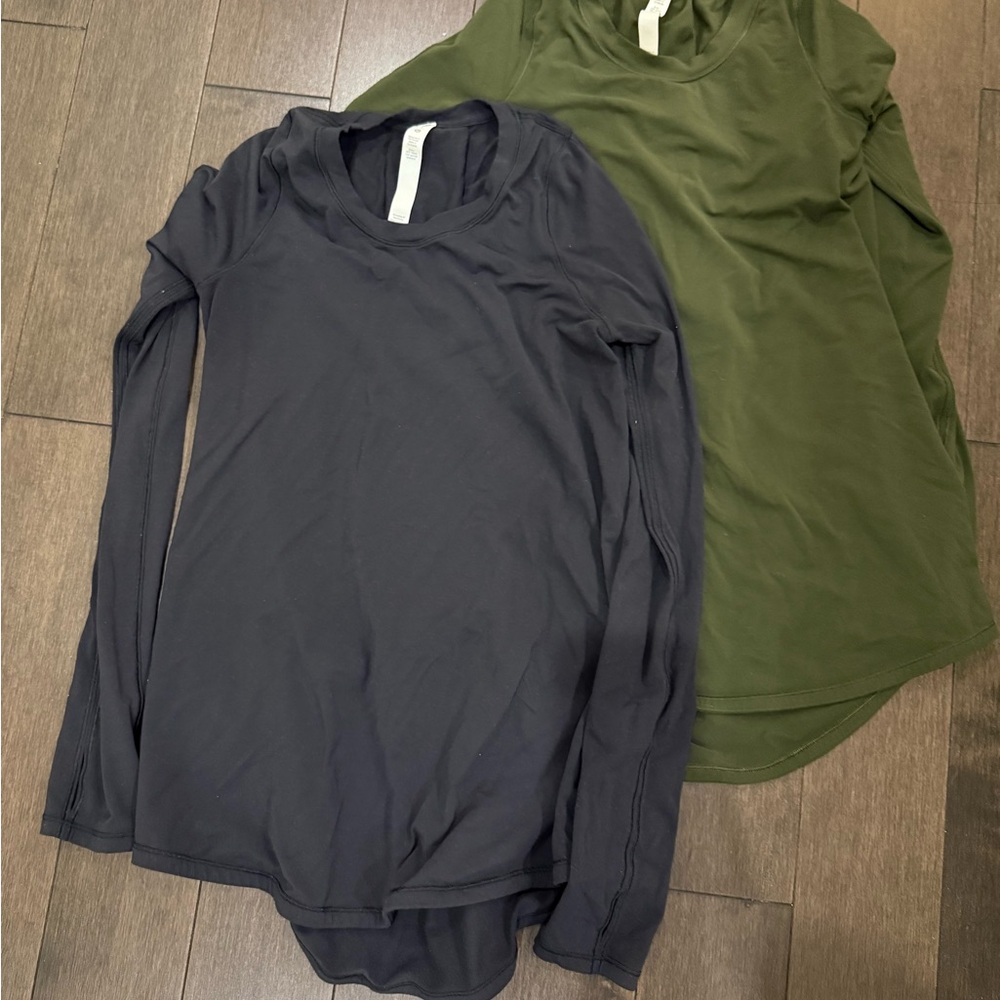 Black and Green Long Sleeve Lululemon Tops